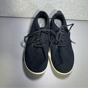 Men’s Allbirds Wool Running Shoes Size 14 Black On White Dole Great Condition